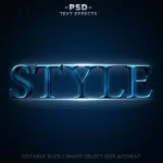 - 3d blue style effects editable text - Home