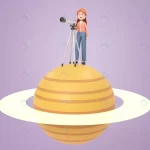 - 3d cartoon woman standing satellite taking pictur crc54db036f size99.58mb - Home