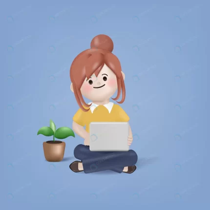 3d cartoon young woman sitting using laptop chara crc92519127 size10.09mb - title:graphic home - اورچین فایل - format: - sku: - keywords: p_id:353984