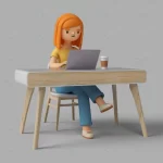 3d female character working desk with laptop crccf0be721 size51.16mb - title:Home - اورچین فایل - format: - sku: - keywords:وکتور,موکاپ,افکت متنی,پروژه افترافکت p_id:63922