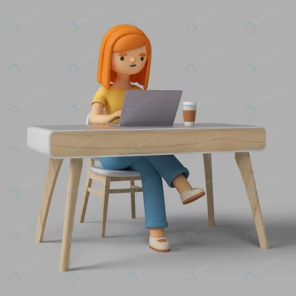 3d female character working desk with laptop crccf0be721 size51.16mb - title:graphic home - اورچین فایل - format: - sku: - keywords: p_id:353984