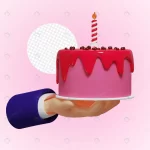 3d festive pink birthday cake hand 3d rendering.j crcc8182cba size11.04mb - title:Home - اورچین فایل - format: - sku: - keywords:وکتور,موکاپ,افکت متنی,پروژه افترافکت p_id:63922