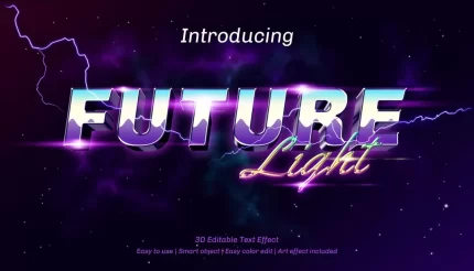 3d future light editable text effect - title:graphic home - اورچین فایل - format: - sku: - keywords: p_id:353984
