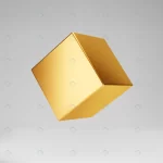- 3d gold metallic cube isolated grey background re crc9cf0998e size1.58mb - Home