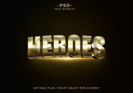 3d heroes golden effect editable text - title:graphic home - اورچین فایل - format: - sku: - keywords: p_id:353984