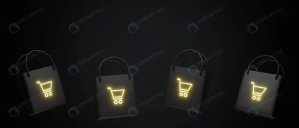 3d illustration black bag with golden shopping ba crc8b21c677 size2.88mb 5600x2400 - title:graphic home - اورچین فایل - format: - sku: - keywords: p_id:353984