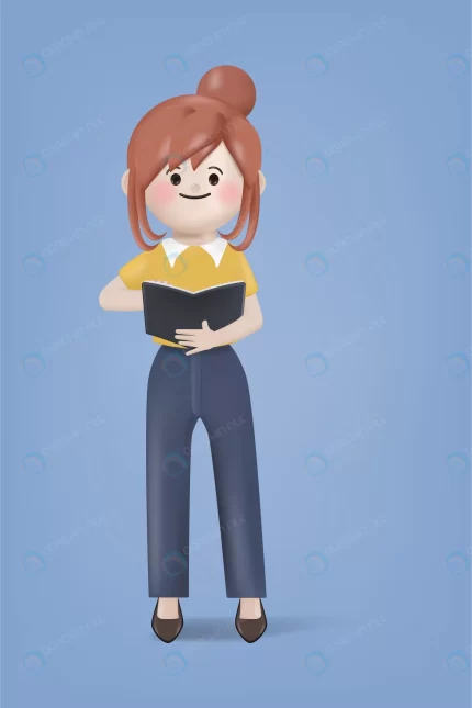 3d illustration cartoon young woman reading book crc7d32abf9 size7.46mb - title:graphic home - اورچین فایل - format: - sku: - keywords: p_id:353984