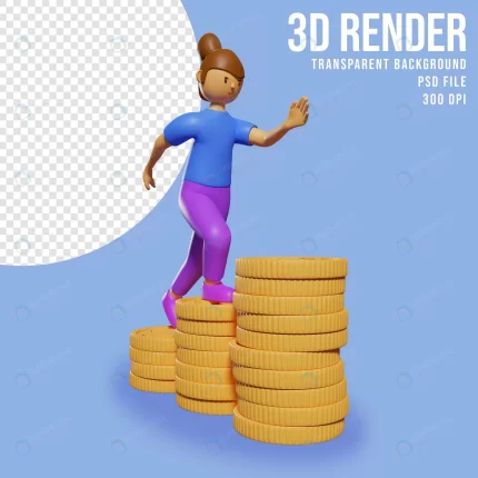 3d illustration cute female character stepping do crc8fab50d0 size64.43mb - title:graphic home - اورچین فایل - format: - sku: - keywords: p_id:353984