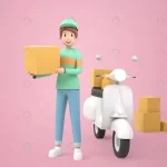 - 3d illustration delivery man with boxes motorcycl crc0b367141 size119.09mb 1 - Home