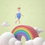 3d illustration little boy walking rainbow render crc8ead6a6b size121.06mb - title:Home - اورچین فایل - format: - sku: - keywords:وکتور,موکاپ,افکت متنی,پروژه افترافکت p_id:63922
