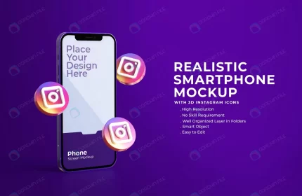 3d instagram icons with mobile screen mockup rnd945 frp12516611 - title:graphic home - اورچین فایل - format: - sku: - keywords: p_id:353984