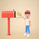 - 3d male cartoon character delivering letter postb crc911da800 size99.65mb 1 - Home