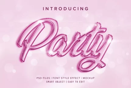 3d party font style effect mockup 1 - title:graphic home - اورچین فایل - format: - sku: - keywords: p_id:353984