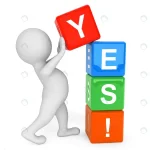 - 3d person placing yes cubes white background crc0a59dd71 size2.17mb 4203x3168 - Home