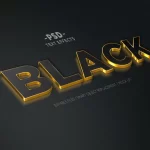 3d realistic black gold 3 editable text effects - title:Home - اورچین فایل - format: - sku: - keywords:وکتور,موکاپ,افکت متنی,پروژه افترافکت p_id:63922