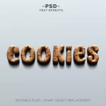 3d realistic cookies effect editable text 1 - title:Home - اورچین فایل - format: - sku: - keywords:وکتور,موکاپ,افکت متنی,پروژه افترافکت p_id:63922