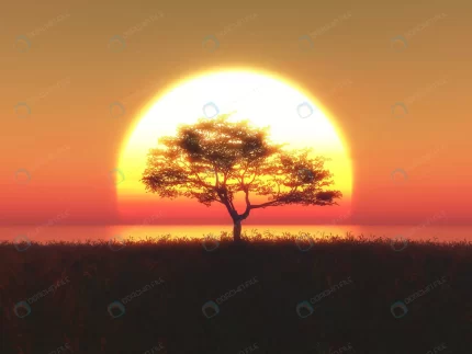 3d render tree against sunset sky crcdef9e463 size12.15mb 7000x5250 - title:graphic home - اورچین فایل - format: - sku: - keywords: p_id:353984