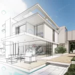3d rendering upscale modern villa with pool garde crcc37ea203 size14.00mb 7680x4320 - title:Home - اورچین فایل - format: - sku: - keywords:وکتور,موکاپ,افکت متنی,پروژه افترافکت p_id:63922