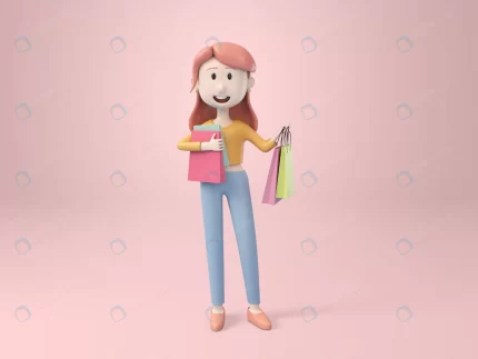 3d young pretty woman holding shopping bag hand.j crcee77801b size26.55mb 1 - title:graphic home - اورچین فایل - format: - sku: - keywords: p_id:353984