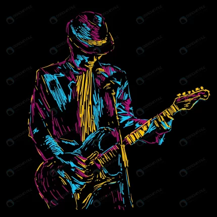 abstract guitar player vector illustration music p rnd680 frp4145521 1 - title:graphic home - اورچین فایل - format: - sku: - keywords: p_id:353984