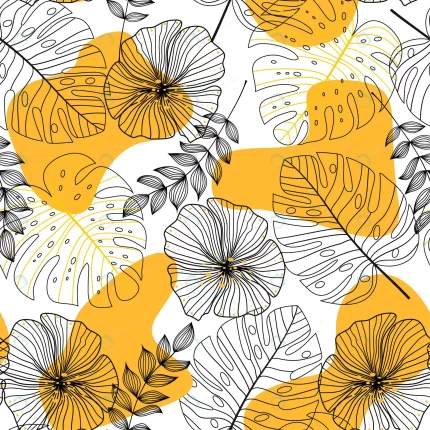 abstract seamless pattern with leaves flowers cr crc167b23cd size14.09mb - title:graphic home - اورچین فایل - format: - sku: - keywords: p_id:353984
