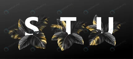 alphabet letters with exotic tropical leaves plan crc2abc9016 size13.28mb - title:graphic home - اورچین فایل - format: - sku: - keywords: p_id:353984