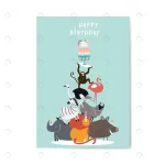 animal themed birthday postcard vector crc82797fba size2.24mb - title:Home - اورچین فایل - format: - sku: - keywords:وکتور,موکاپ,افکت متنی,پروژه افترافکت p_id:63922