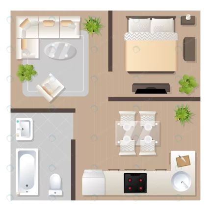 apartment design with furniture top view architec crc667e6fbc size3.01mb 1 - title:graphic home - اورچین فایل - format: - sku: - keywords: p_id:353984