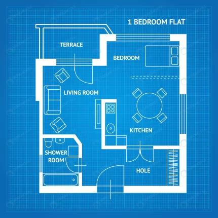 apartment floor plan blueprint top view crcc0d0062e size6.07mb - title:graphic home - اورچین فایل - format: - sku: - keywords: p_id:353984