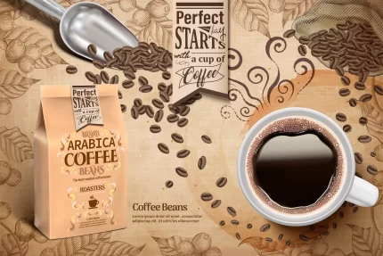 arabica coffee beans ads cup black coffee paper b crcfb6cef6a size15.12mb - title:graphic home - اورچین فایل - format: - sku: - keywords: p_id:353984