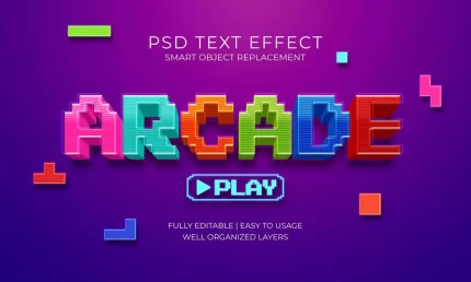 arcade game text effect - title:graphic home - اورچین فایل - format: - sku: - keywords: p_id:353984