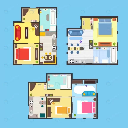 architectural apartment plan with furniture set t crc3e7df6e1 size1.81mb 1 - title:graphic home - اورچین فایل - format: - sku: - keywords: p_id:353984