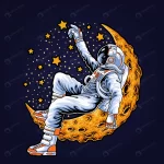 astronaut lying moon illustration rnd849 frp16890829 - title:Home - اورچین فایل - format: - sku: - keywords:وکتور,موکاپ,افکت متنی,پروژه افترافکت p_id:63922