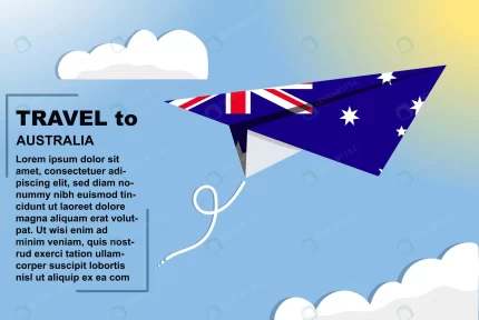 australia travel vector banner with paper flag tex rnd791 frp31519279 - title:graphic home - اورچین فایل - format: - sku: - keywords: p_id:353984