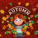 - autumn background with cute girl fallen leaves.jp crc3406ab6d size26.25mb - Home