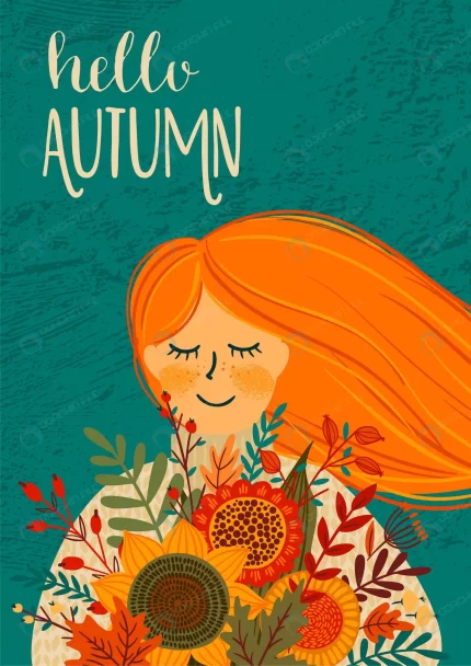 autumn illustration with cute woman crc726f8ec4 size3.35mb - title:graphic home - اورچین فایل - format: - sku: - keywords: p_id:353984