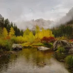 autumnal forest calm river during foggy morning rnd745 frp24910067 - title:Home - اورچین فایل - format: - sku: - keywords:وکتور,موکاپ,افکت متنی,پروژه افترافکت p_id:63922
