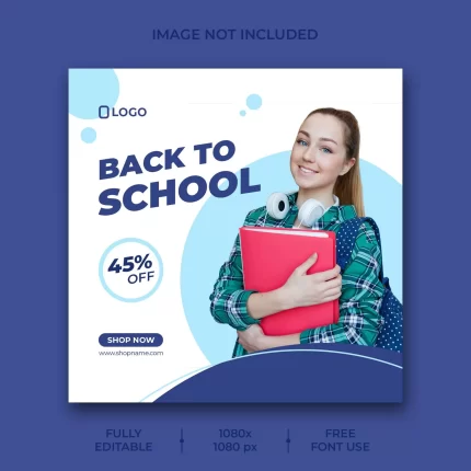 back to school social media post banner template - title:graphic home - اورچین فایل - format: - sku: - keywords: p_id:353984