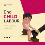 - banner design end child labour cartoon style illus rnd926 frp21721694 - Home