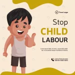- banner design stop child labour cartoon style illu rnd210 frp21721690 - Home