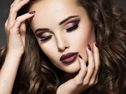 beautiful face young woman with maroon makeup por crcf3e7f64f size14.65mb 8256x6192 1 - title:graphic home - اورچین فایل - format: - sku: - keywords: p_id:353984