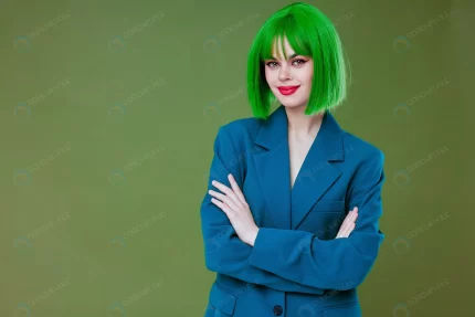 beautiful fashionable girl glamor green wig red l crc01324352 size14.70mb 6578x4385 - title:graphic home - اورچین فایل - format: - sku: - keywords: p_id:353984