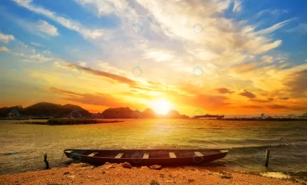 beautiful sunset beach landscape with boat crcbfcb9d0b size9.42mb 4796x2900 - title:graphic home - اورچین فایل - format: - sku: - keywords: p_id:353984