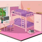 bedroom interior with furniture pink theme crc34f776a5 size3.57mb - title:Home - اورچین فایل - format: - sku: - keywords:وکتور,موکاپ,افکت متنی,پروژه افترافکت p_id:63922