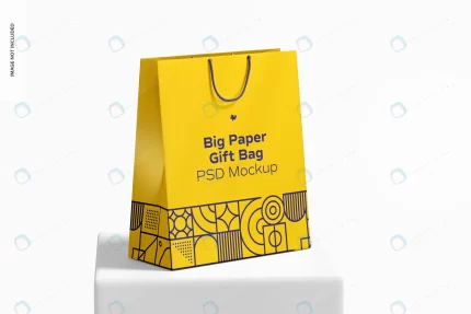big paper gift bag with rope handle mockup crcf07901f1 size56.35mb - title:graphic home - اورچین فایل - format: - sku: - keywords: p_id:353984