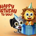 - birthday party vector kids animal characters happ crc06c4cc2c size6.24mb - Home