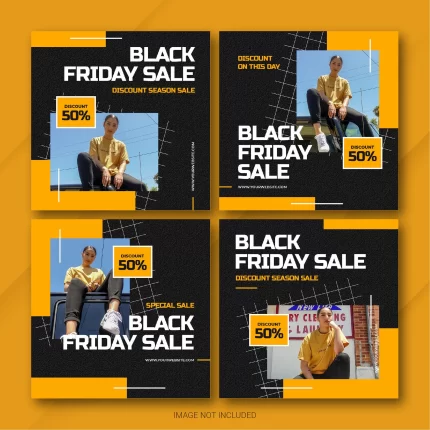 black friday campaign instagram post bundle template 1 - title:graphic home - اورچین فایل - format: - sku: - keywords: p_id:353984