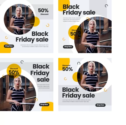 black friday campaign instagram post bundle template 8 - title:graphic home - اورچین فایل - format: - sku: - keywords: p_id:353984