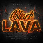 black lava 3d font style effect mockup - title:Home - اورچین فایل - format: - sku: - keywords:وکتور,موکاپ,افکت متنی,پروژه افترافکت p_id:63922