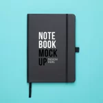 black notebook mockup template for your design on crc83904e38 size61.93mb - title:Home - اورچین فایل - format: - sku: - keywords:وکتور,موکاپ,افکت متنی,پروژه افترافکت p_id:63922